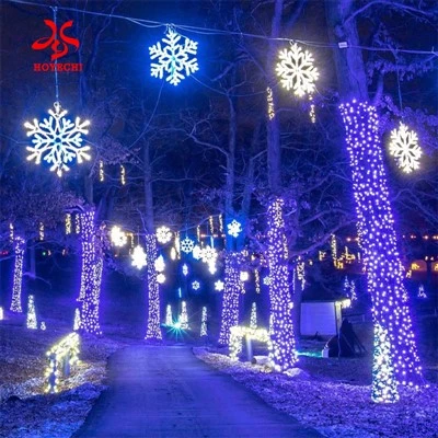 Hoyechi Los Ntawm Lub Hoobkas Kev Cai Kev Cai Kev Kho Kom Zoo Nkauj Teeb Kho Kom Zoo Nkauj Teeb 2D Snowflake Teeb